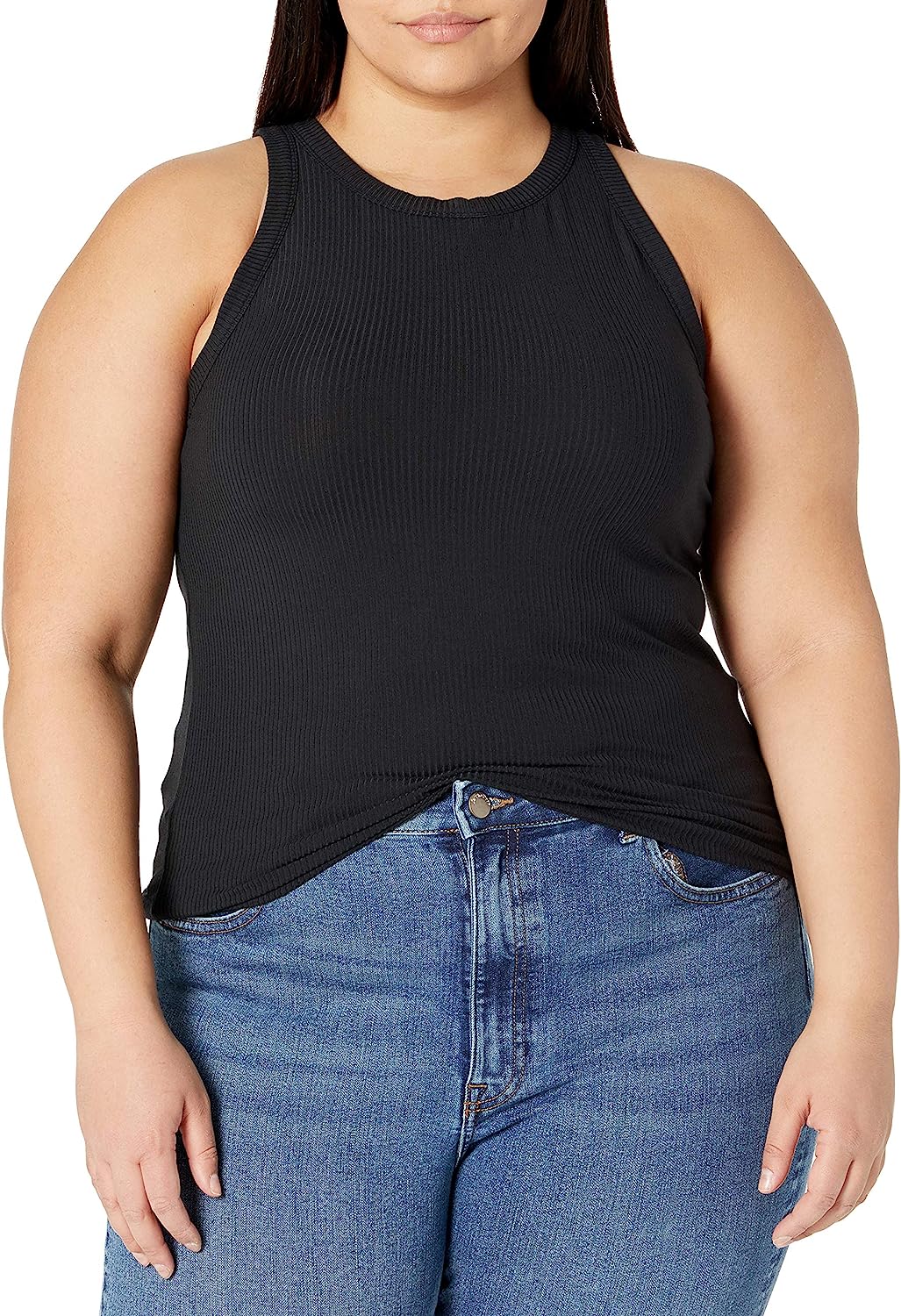 The Drop Women's Valerie Cutaway-Neck Racerback Rib Knit Tank Top - Image 5